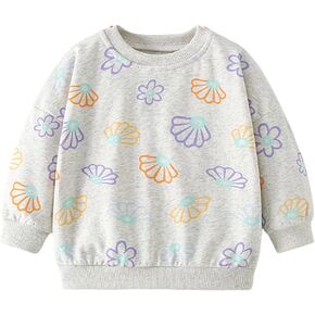 KISBINI Toddler Girl Rainbow Sweatshirt Cotton Crewneck Clothes Outfit for Baby Girls in Kuwait