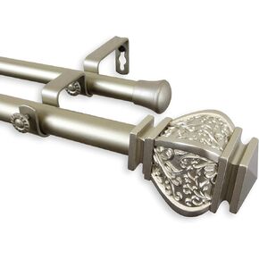 Rod Desyne 1" Jypsiere Double Curtain Rod, 48-84 inch, Light Gold