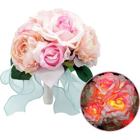 SOLVE Artificial Flowers with LED Lights, Silk Fake Roses Flowers, Suitable for Wedding Bridal Bouquets, Baby Showers, Flower Arrangements,Table Decorations, Home Decoration in Kuwait