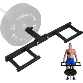 Signature Fitness Viking Press Landmine Handle, Landmine Attachment Fits 2-Inch Olympic Barbell, Heavy Duty Iron Made Home Gym Equipment Workout for Shoulder Press, Row, Squat, Deadlift - Black