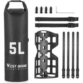 LIXADA Bike Fork Bag 5L Bicycle Bag Bicycle Front Bag Bicycle Fork Bag Waterproof Dry Bag Bike Riding Bag Bike Panniers for Mountain Bikes Road Bikes