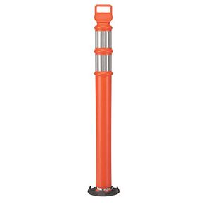 Cortina EZ Grab Delineator 41" Post, 2-4" Hip Reflective Collars, Includes Base with Clamp, 03-746ABC, Orange