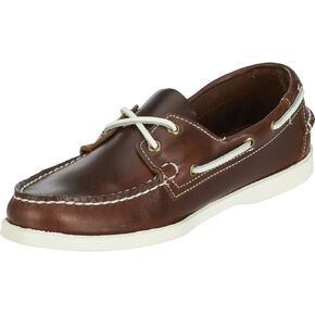 Sebago Portland Waxed Boat Shoes - Handsewn Waxed Leather Moccasins with Leather Sock Lining and Non-Marking, Slip-Resistant Rubber Outsoles