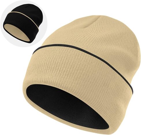 Rosoz Unisex Beanie Winter Knitted Skull Cuffed Soft Warm Hat for Men/Women Slouchy Ski Watch Cap in Saudi Arabia