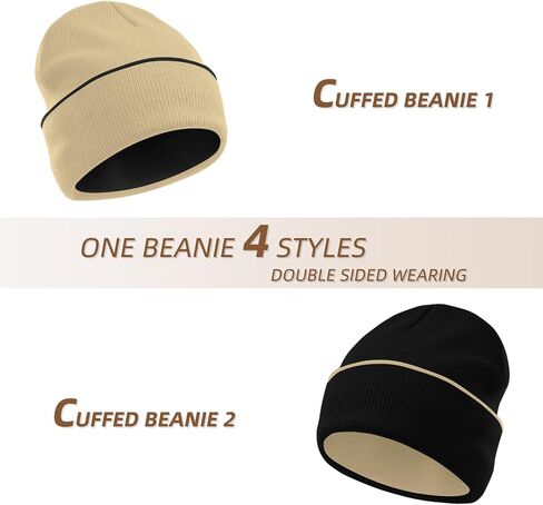 Rosoz Unisex Beanie Winter Knitted Skull Cuffed Soft Warm Hat for Men/Women Slouchy Ski Watch Cap in Saudi Arabia