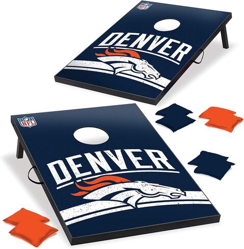 مجموعة ألعاب Wild Sports NFL Denver Broncos Cornhole الخارجية، 2 × 3 بوصة، أزرق، مقاس واحد (1-1-16023-TJ109WD) in Kuwait
