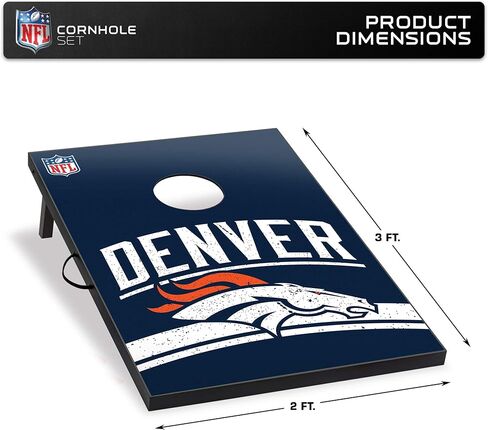 مجموعة ألعاب Wild Sports NFL Denver Broncos Cornhole الخارجية، 2 × 3 بوصة، أزرق، مقاس واحد (1-1-16023-TJ109WD) in Kuwait