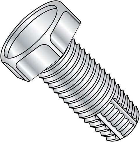 Small Parts 1432FH Steel Thread Cutting Screw, Zinc Plated, Hex Head, Type F, 1/4"-20 Thread Size, 2" Length (Pack of 25) in Saudi Arabia