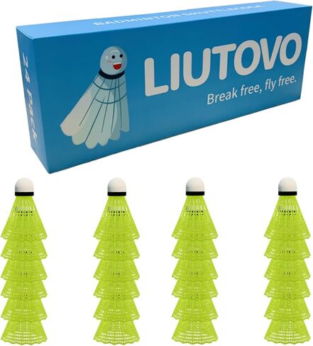 24 Packs Nylon Badminton Shuttlecocks Birdies Nylon Feather Shuttlecocks Badminton Birdies Great Stability ＆ Durability Indoor Outdoor Sports Hight Speed Training Badminton Balls in Saudi Arabia