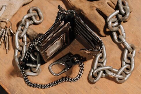 HoJ Co. Snap Skull Long Bifold with Grommet | Biker Wallet | Trucker Wallet in Saudi Arabia