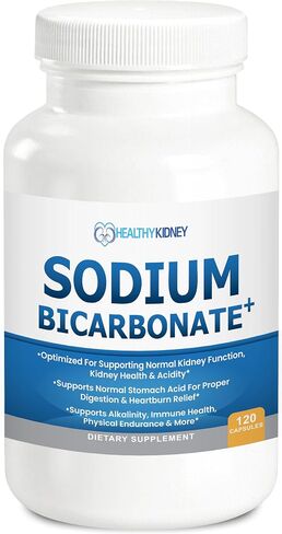 Organic Sodium Bicarbonate Alkaline Capsules - Enhanced Kidney Support, Stomach Acid Neutralizer with Alkalizing Superfoods, Immune & Sports Performance Aid, Fast-Acting Antacid – 120 Caps in Kuwait