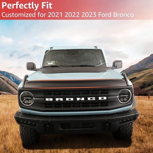 منحرف غطاء محرك السيارة لعام 2021 2022 2023 2024 ملحقات فورد برونكو 2/4 غطاء محرك السيارة واقي الحجر (أسود غير لامع) in Kuwait