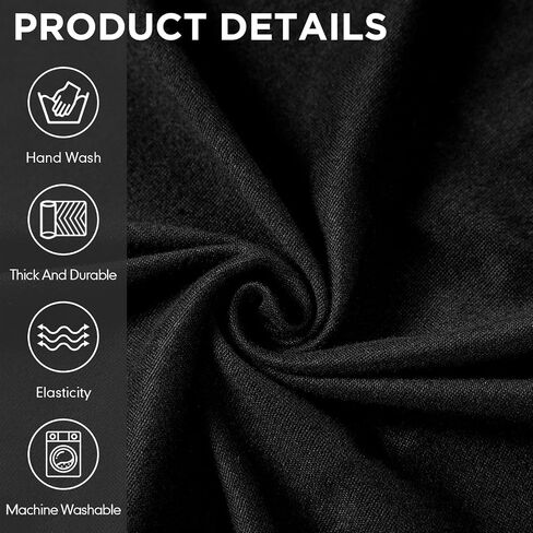 3 Pcs L Shaped Couch Covers for Sectional Sofa Corner Sofa Covers Stretch 5 Seat Washable Corner Sofa Slipcover Corner Sectional Couch Protector for Living Room (Black, Milk Silk) in Saudi Arabia