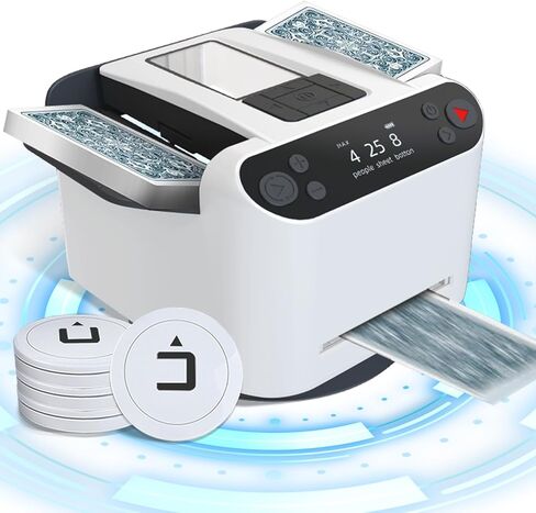 KFURNIKN Automatic Card Dealer and Shuffler, Automatic Card Shuffler 2 Deck, 360°Rotating Auto Card Dealer, Playing Card Machine for Uno, Hold'em, Blackjack As Gifts in Kuwait