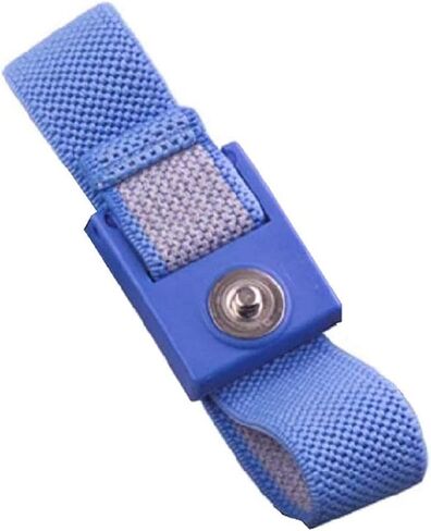 WB1600 Series Anti Static ESD Accessories Single Wire Grounding Wrist Bands Woven Fabric Wrist Straps Only for ESD Work Surfaces - 10 pack, Blue, 4mm Snap | TT_WB0016 in Kuwait