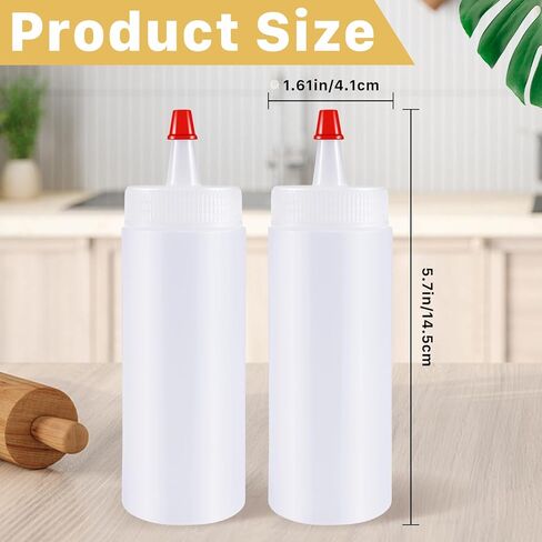 15 PCS Plastic Squeeze Bottles,4 Oz Squeeze Bottle,Food Grade Squeeze Condiment Bottles,Plastic Bottles with Squeeze Red Tip Caps 2 Labels 1 Pen for Sauces Condiments BBQ Arts Crafts in Kuwait