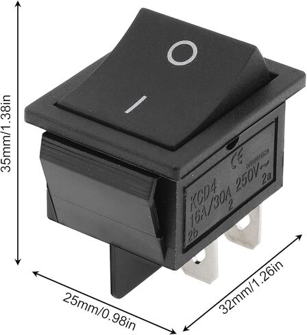5 حزمة مفتاح الطاقة الروك KCD4 16A / 30A 125V / 250V AC 4 دبوس 2 موقف المفاجئة في / قبالة المفاجئة الروك قارب التبديل زر أسود KCD4-201 للسيارات السيارات قارب الأجهزة المنزلية in Kuwait