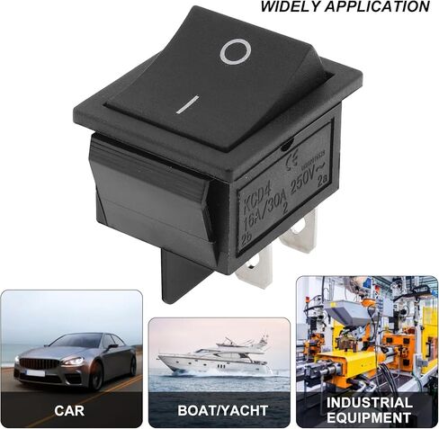 5 حزمة مفتاح الطاقة الروك KCD4 16A / 30A 125V / 250V AC 4 دبوس 2 موقف المفاجئة في / قبالة المفاجئة الروك قارب التبديل زر أسود KCD4-201 للسيارات السيارات قارب الأجهزة المنزلية in Kuwait