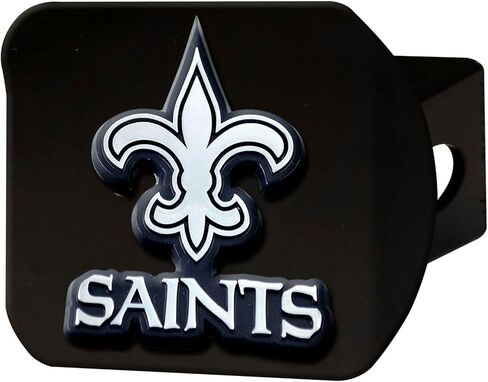غطاء وصلة ربط معدني أسود من New Orleans Saints NFL مع شعار الفريق الأبيض ثلاثي الأبعاد من FANMATS - تصميم مصبوب فريد - سهل التركيب على الشاحنة، وسيارات الدفع الرباعي، والسيارة - هدية مثالية لمحبي كرة القدم الصلبة in Saudi Arabia
