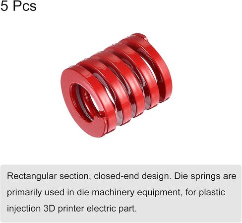 uxcell 3D Printer Die Spring, 5pcs 25mm OD 30mm Long Spiral Stamping Medium Load Compression Mould Die Springs for 3D Printer Electric Part, Red in Saudi Arabia