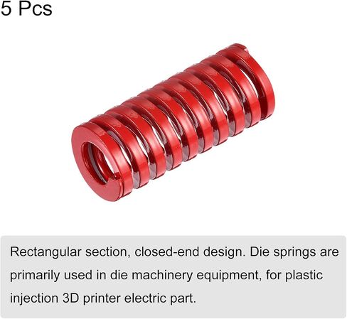 uxcell 3D Printer Die Spring, 5pcs 25mm OD 30mm Long Spiral Stamping Medium Load Compression Mould Die Springs for 3D Printer Electric Part, Red in Saudi Arabia