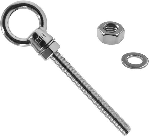 Threaded Eyebolts,Heavy Duty Long Threaded Eye Bolts,Stainless Steel Marine Grade Shoulder Lifting Ring with Nuts Washers 5 Pack M10*120 in Saudi Arabia