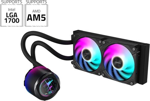AORUS WATERFORCE X II 360 Liquid CPU Cooler, 360mm Radiator with 3X 120mm Low Noise ARGB Fans, Compatible with Intel LGA1700 and AMD AM5(GP-AORUS WATERFORCE X II 360) in Kuwait