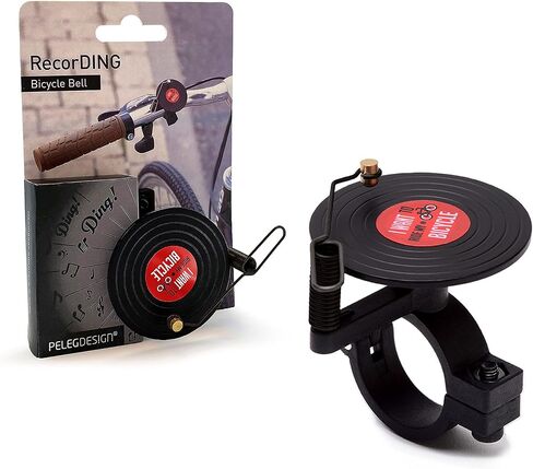 التسجيل: جرس دراجة على شكل سجل من الفينيل على الطراز القديم | جرس الدراجة للمقود مع محولين ليناسب الدراجات المختلفة | ملحقات الدراجات لدراجات الكبار ودراجات الأطفال على حد سواء | بواسطة بيليج ديزاين in Kuwait