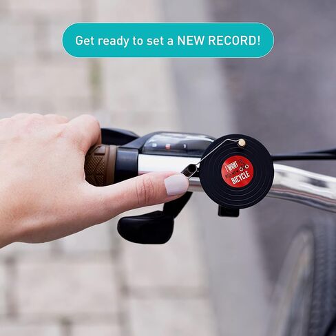 التسجيل: جرس دراجة على شكل سجل من الفينيل على الطراز القديم | جرس الدراجة للمقود مع محولين ليناسب الدراجات المختلفة | ملحقات الدراجات لدراجات الكبار ودراجات الأطفال على حد سواء | بواسطة بيليج ديزاين in Kuwait