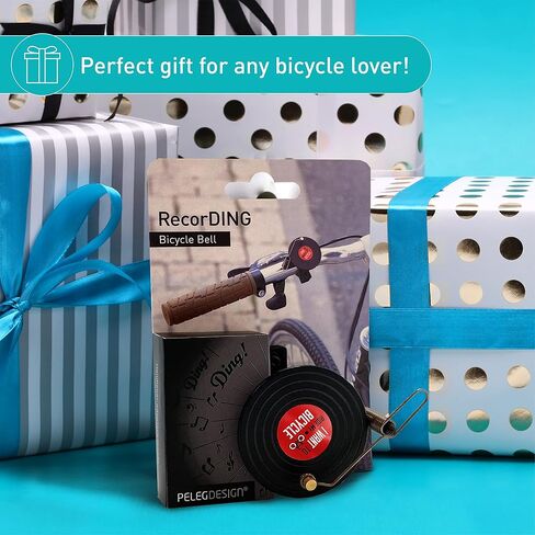 التسجيل: جرس دراجة على شكل سجل من الفينيل على الطراز القديم | جرس الدراجة للمقود مع محولين ليناسب الدراجات المختلفة | ملحقات الدراجات لدراجات الكبار ودراجات الأطفال على حد سواء | بواسطة بيليج ديزاين in Kuwait