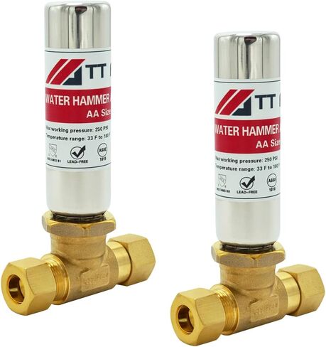 Stainless Steel Water Hammer Arrestor 3/8" male compression and 3/8" female compression For For Dishwasher and Toilet Stop Hammering Reduce Banging in Kuwait