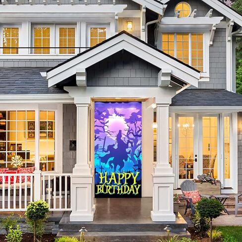 عيد الهالوين السعيد عيد ميلاد سعيد راية خلفية خدعة أو علاج شواهد القبور الخفافيش الإرهاب الرعب موضوع الزينة ديكور لعيد الهالوين الأول عيد ميلاد لوازم حفلات الهالوين خلفية الصورة كشك الدعائم عدة in Kuwait