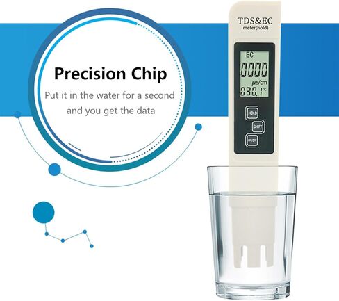 جهاز اختبار المياه الرقمي A1-TDS، مقياس TDS لدرجة الحرارة EC 3 في 1، قياس مريح ودقيق 0-9990 مساءً للشرب المنزلي، الزراعة المائية، مياه الصنبور، أحواض السمك، إلخ. (أزرق) in Saudi Arabia