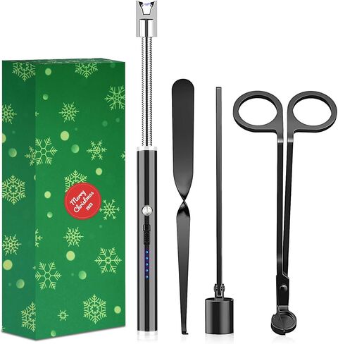 Candle Care Kit for Valentine's Day, 4-in-1 Gift Wrapping, Candle Wick Trimmer Set, Candle Snuffer, Candle Wick Dipper, Candle Lighter Set for Candle Lover, Red Heart in Saudi Arabia