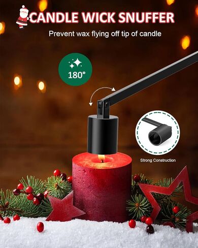 Candle Care Kit for Valentine's Day, 4-in-1 Gift Wrapping, Candle Wick Trimmer Set, Candle Snuffer, Candle Wick Dipper, Candle Lighter Set for Candle Lover, Red Heart in Saudi Arabia