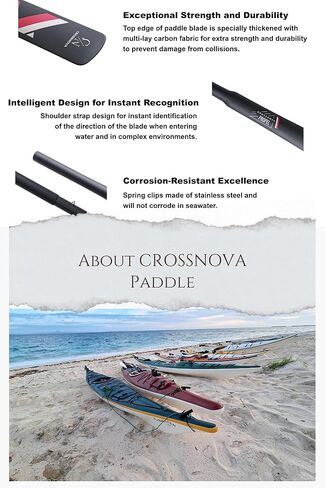 مجداف جرينلاند 220 سم / 86.6 بوصة، 590 جرام / 1.3 رطل، خفيف الوزن للغاية من ألياف الكربون بالكامل مجداف كاياك للتجديف (ألياف الكربون السوداء غير اللامعة) in Kuwait