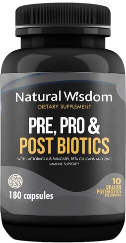 NW Pre Pro & Post Biotics for Women & Men, Support Gut & Digestive Health, Prebiotics and Probiotics 10B CFU Postbiotics 10B CFU | 180 capsules in Saudi Arabia