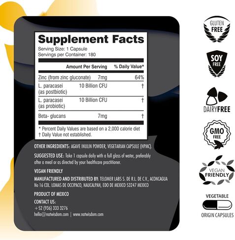 NW Pre Pro & Post Biotics for Women & Men, Support Gut & Digestive Health, Prebiotics and Probiotics 10B CFU Postbiotics 10B CFU | 180 capsules in Saudi Arabia