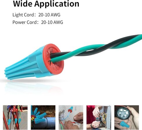 Landscape Wire Connectors 32 Amp for 20-10 AWG UL Listed, 20 PCS Waterproof Wire Connectors Nuts for Outdoor Landscape Patio Lighting in Saudi Arabia