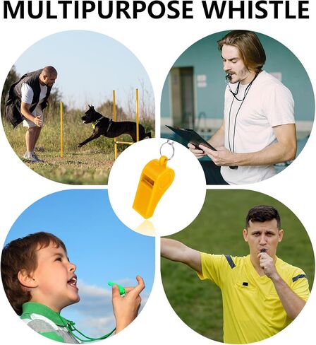 8Pcs Plastic Whistles with Lanyard Coaches Whistle Bulk with Loud Crisp for Kids Adult Coach, Referee, Teachers, Lifeguard, School, Soccer, Emergency (Multicolor) in Saudi Arabia