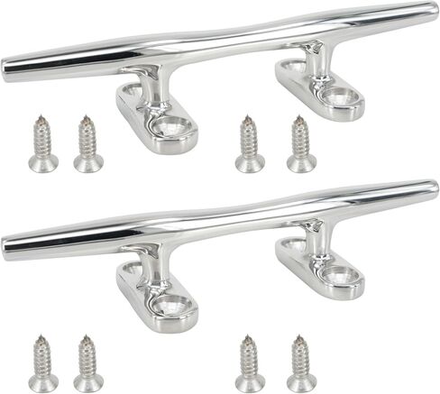Boat Dock Cleat, Heavy Rope Boat Open Base Cleat, 316 Stainless Steel Mooring Dock Cleat with Screw for Boat, Deck, Hook, Yacht, 4Inch /6Inch 2Pack in Saudi Arabia