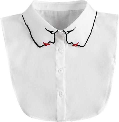 GUZOSJO Pearl Detachable White Collar Shirt,Dickey Half Blouse False Collar for Lady Girls in Saudi Arabia