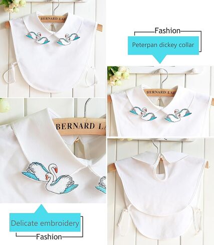 GUZOSJO Pearl Detachable White Collar Shirt,Dickey Half Blouse False Collar for Lady Girls in Saudi Arabia
