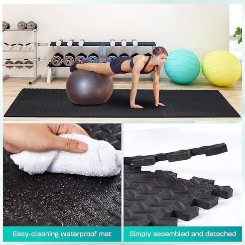Foam - EVA Foam Interlocking Mats - Black - 3/4" Thick, 24 Square Feet in Saudi Arabia
