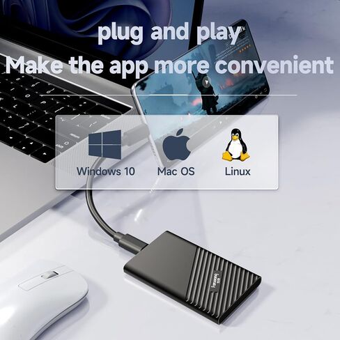 fanxiang 500GB External SSD Portable, Up to 2000MB/s, USB C External Solid State Drive External Hard Drive, USB 3.2 Gen2*2 Type-C SSD for iPhone 15/Pro/PC/Laptops/Creators/Gaming in Kuwait