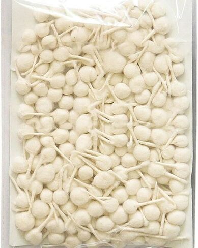 Hand Rolled Organic Cotton Puja Wicks Religous Long Jyot Bati Akhand Pooja Lamps Diya Batti (100 Pieces), Small, White in Saudi Arabia