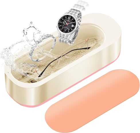 Ultrasonic Jewelry Cleaner, Professional Ultrasonic Cleaner Machine for Eye Glasses, Ring, Earring, Necklaces, Watch Strap, Makeup Brush-Pink in Saudi Arabia