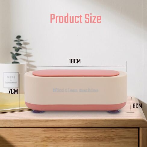 Ultrasonic Jewelry Cleaner, Professional Ultrasonic Cleaner Machine for Eye Glasses, Ring, Earring, Necklaces, Watch Strap, Makeup Brush-Pink in Saudi Arabia
