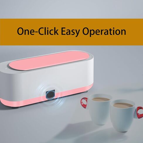 Ultrasonic Jewelry Cleaner, Professional Ultrasonic Cleaner Machine for Eye Glasses, Ring, Earring, Necklaces, Watch Strap, Makeup Brush-Pink in Saudi Arabia