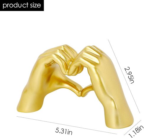 الذهب القلب الأيدي النحت شكل قلب الحب إصبع اليد لفتة التماثيل نيك المواهب ديكور المنزل للرفوف ديكور عيد الشكر هدايا عيد الحب (قلب الحب) in Kuwait